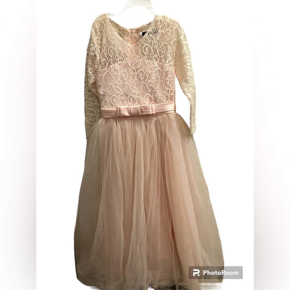 Pink long sleeve floral dress